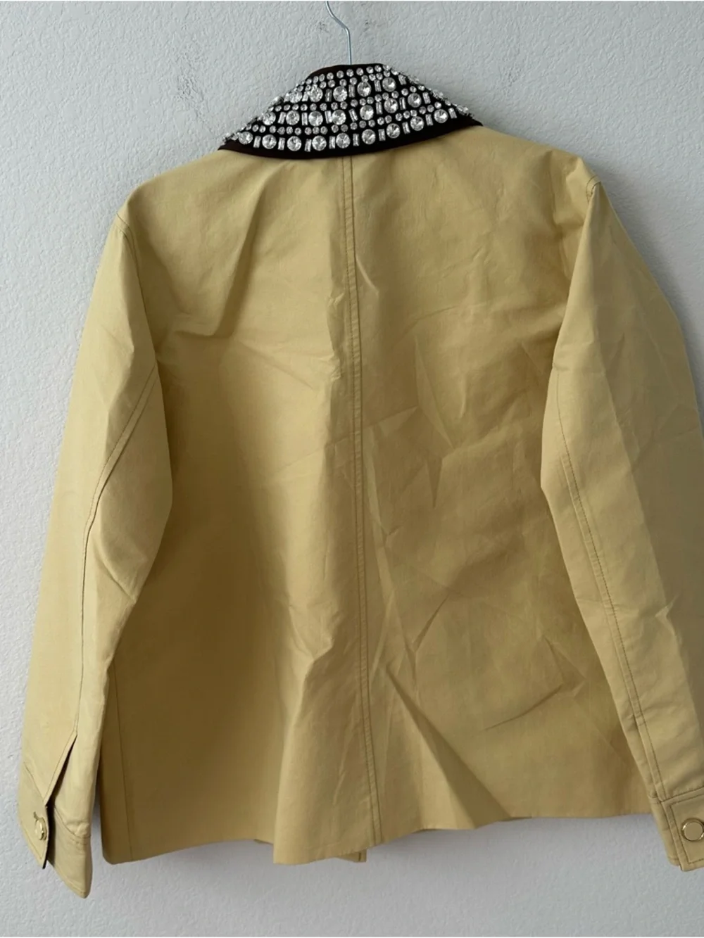 VERONICA BEARD Arlen Crystal Collar Cotton
Dickey Coat Yellow SZ L - Picture 9 of 9